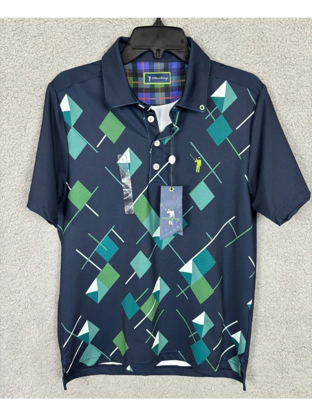 William Murray Men's Chip and Chad Golf Polo Shirt Collared Multi Small NWT's.